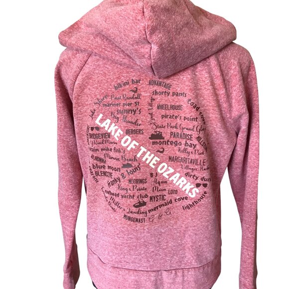 Upcycled Lake of Ozarks Hoodie, M: Zip-Up Sweatshirt, Landmarks Marinas - Picture 4 of 10